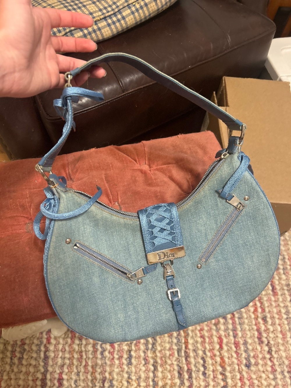Y2k Dior lace bag denim - Picture 1 of 4